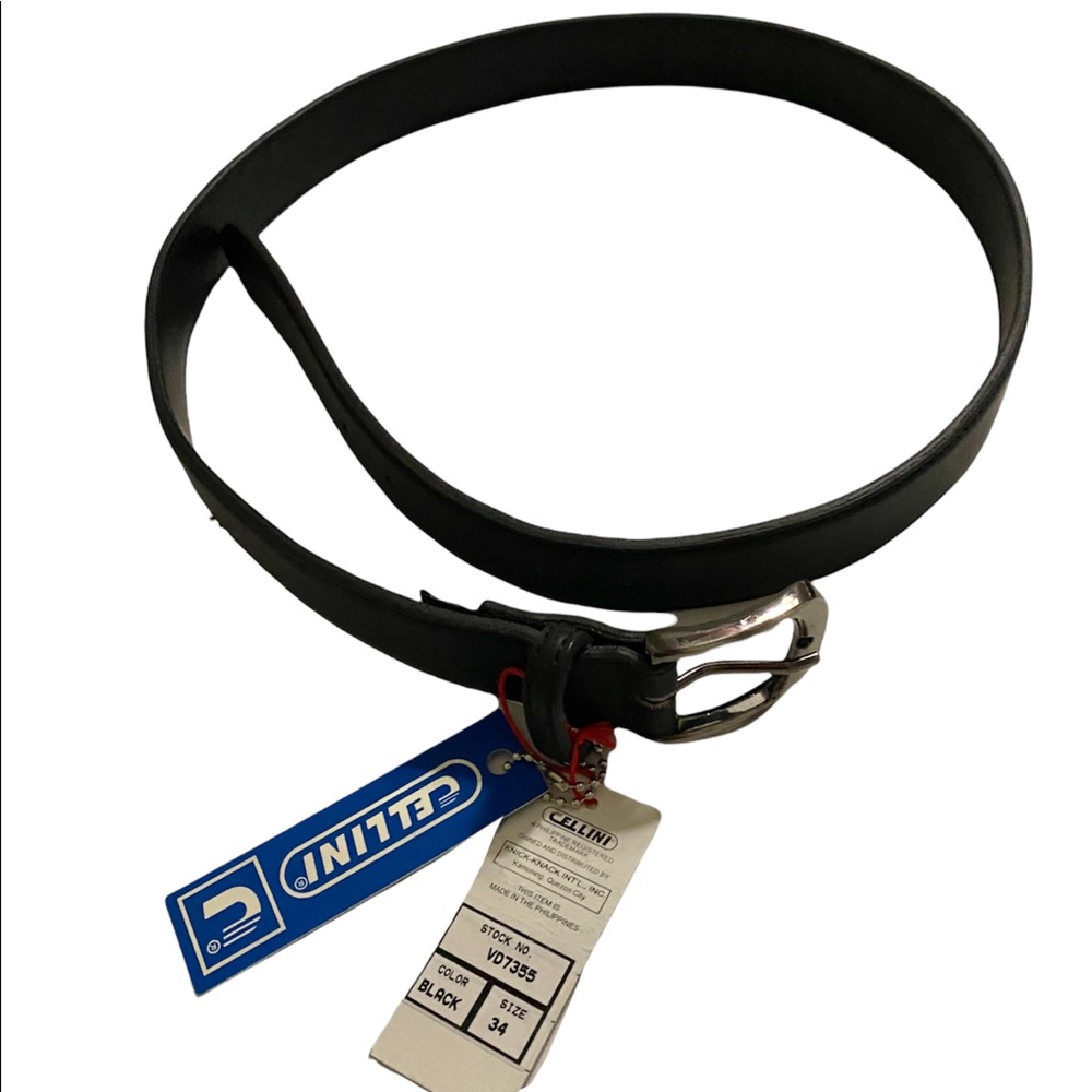 New Cellini Uomo Black Belt Size 34 - Picture 2 of 5